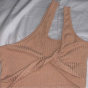 Brown extra small shein crop top